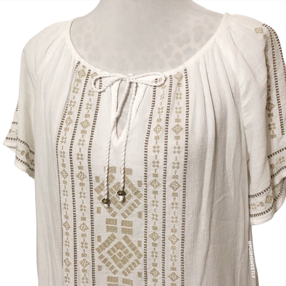 J Jill Embroidered Gauze Blouse - Picture 2 of 12